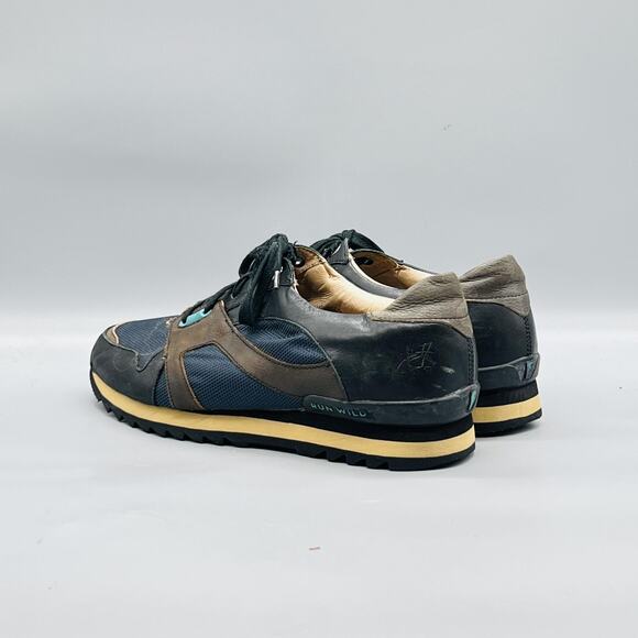 John Fluevog Shoes Mens 10 Blue Leather Run Wild Athletic Sneakers Comfort main image 6